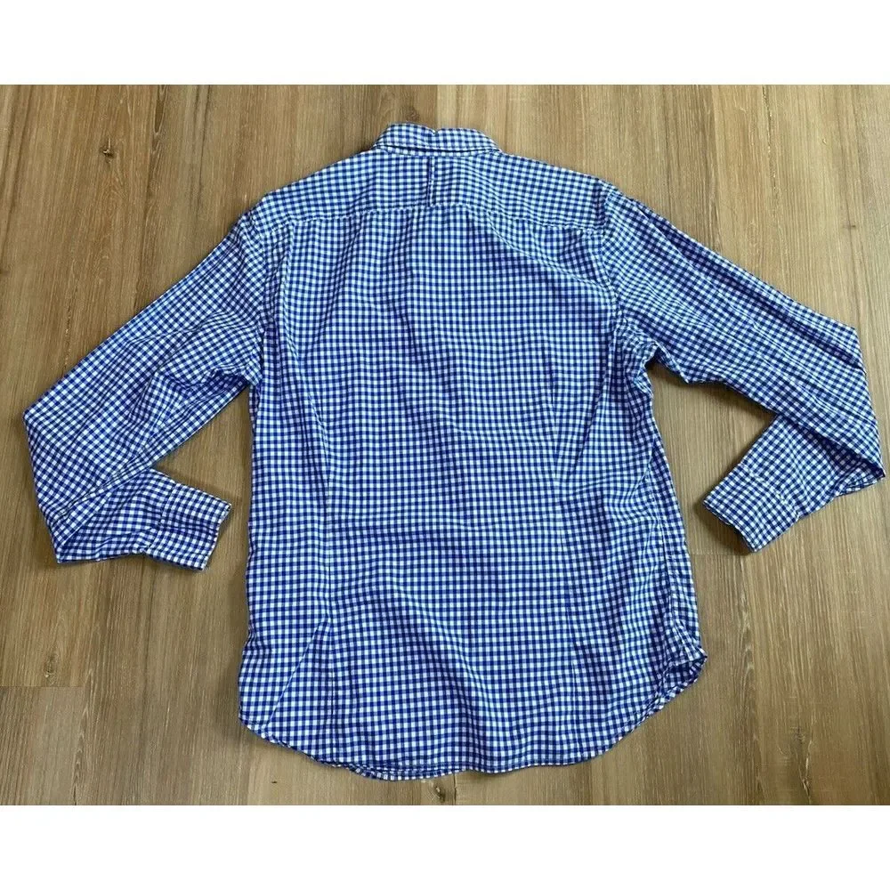 Banana Republic Mens Button Up Long Sleeve Shirts Blue Check - Set Of 2‎ - Large